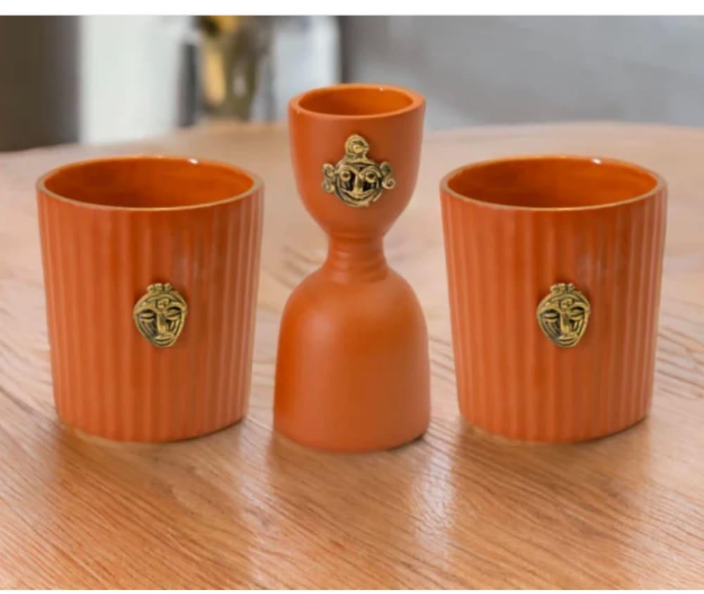 Two Cocktail Glasses & Still Cup