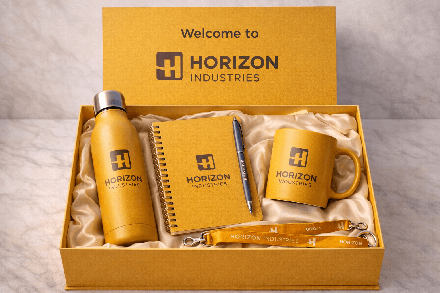 A welcome kit that carries the company values